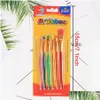 Painting Supplies Wholesale 6 Sticks Transparent Diy Children Watercolor Brush Colorf Rod Durable Kids Soft Ding Pen Dh1200 Drop Del Dhmo7