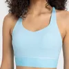 L348 PA66 Yarn Fabric Yoga Tops Anti-Slip Hem Sports Bra Nude Sense Tank Top Buttery Soft U Neck Bra Women Vest Thin Back Strap Bras
