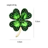 Brooches CINDY XIANG Rhinestone Clover For Women Green And Red Color Pin Peace Health Plant Jewelry