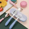 Dinnerware Sets Baby Cutlery Set Children Stainless Steel Feeding Fork Spoon Toddler Infant Plates Training Tools