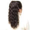 Easy Us Wavy Ponytail Extension Brasileiro Real Ponytail Rail Rapbon Pra￧o apertado em torno da cauda de p￴nei com clipe de cord￣o em 120g Diva1 Black Brown