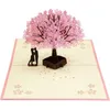 Gratulationskort 3D Cherry Blossom Pops-Up Card Handmade Romantisk gåva till fru Girl Girl Girly Make JS23