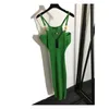 Fashion Dress Sleeveless Suit Knit Style Dress Pocket Waistband Design Ball Robe Slim Midi Long Fit Summer Dresss Multi styles Black