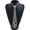 Krawat szyi kobiety brokaż faux kryształowy rhinestone krawat luksusowy diamentowy obrońca biżuterii z regulowanym łańcuchem