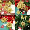 Pieni di fiori decorativi glitter Ornamenti dell'albero di Natale Ornamenti per matrimoni artificiali per ghirlande decorative