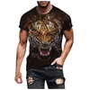 Men's T Shirts Men Animal Dark Print Summer Street Fashion Casual Round Neck Short Sleeve Sleeves Man Clothing Hip Hop Plus Size