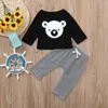 Juegos de ropa para niños para niños pequeños para niñas de niñas dibujos animados koala tops pantalones rayados atuendos roupa infantil menina