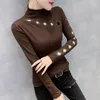 Frauen T Shirts Herbst Langarm Mesh Tops 2023 Mode Lässig Einfarbig Frau T-shirts Elegante Dünne Plus Größe T-shirt blusas