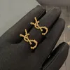 Designer-Ohrring-Liebes-Ohrring-Bolzen für Frau-Marken-einfache Buchstaben Y Gold 925 Silber-Diamant-Ring-Dame-Ohrring-Schmucksache-Ohr-Bolzen