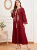 Vêtements ethniques Broderie Plus La Taille Musulman Abaya Femmes Robe Hijab Jubah Jilbab Turquie Robe Islamique Kimono Caftan Marocain Arabe Elbise