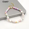 Link Bracelets WT-MPB067 Wholesale Fashion Colorfule Gentle Soft Pearl Beads Destinctive Handmade Strand Lobster Clasp Hand Bracelet