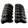 Other Golf Products 12 Pcs set Portable PU Club Iron Head Covers Protector s Cover Set 230107