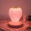 Night Lights ABS LED Strawberry Light 1200mAh Battery Powered Replacement Rechargeable USB Interface Girls Bedroom Bedside Lamp