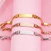 Link Bracelets 5Pcs/Lot Mirror Polished Stainless Steel Strip Charms Children For DIY Women Kids Jewelry Accessories