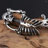 Link Bracelets Punk 21cm Stainless Steel Silver Color Cool Skull Jewelry Special Design Skeleton Bracelet For Men Gothic Accessories