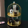 Boîtes de rangement Organisateur cosmétique moderne Fer Maquillage Portable Élégant Gain de place