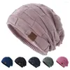 Beretten chique beanie hoed geen run temperament kouddichte pluche voering gebreide elegante streetwear