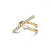 Orecchini a clip vintage stile francese croce perle d'imitazione zircone semplice colore oro 1 pz falso piercing cartilagine gioielli orecchio AE341