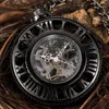 Pocket Watches Hollow Antique Watch Men Skeleton Steampunk Mechanical Fob Men's Clock Pendant Hand-winding Relogio De Bolso