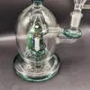 Great Smoking Hookahs Mushroom Type 23cm Height Water Bong with 14.4mm Glass Bowl Lake Green Dab Rigs