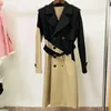 Trench da donna autunno designer di lusso Giacca a vento da donna in pelle con corpo Cappotto con cintura allentata Cappotto da trench lungo casual femminile A26