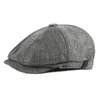 Berets Style British Men Men Bert Cap 2023 Fashion Solid Color Vintage Vintage Screatable Salible Hat Disual Det.