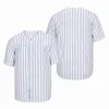 Stripe blu bianca personalizzata Authentic Baseball Jersey Stitching Nome Nome