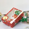 Kerstdecoraties Geschenkdoos Cookie Boxes Bakery Style Paper Candy Window Biscuit 4/8/12pcs/Pack