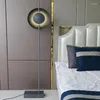 Golvlampor Arc Lamp Standard Gold Feather Modern Wood Design