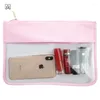 Storage Boxes PVC Cosmetic Bag Clear Travel Make Up Letter Patches Transparent
