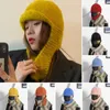 Bérets cagoule à la mode bonnet épais couleur unie bonnet tricoté bonnets écharpe collier plus chaud