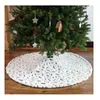 Juldekorationer 2023 Dekoration Vit Plush Tree Kjol Bronzing Feather Apron Ornaments
