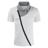 Men's T Shirts Classic Simple Men Casual Short Sleeve Color Block Turtle Neck Buttons T-shirt Slim Fitness Tees Quality