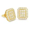 Boucles d'oreilles de mode pour hommes femmes 18k jaune blanc or plaqué Sparky cubic cz boucles d'oreilles beaux cadeaux