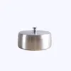 Stainless Steel Ashtray with Lid Titanium Plating Cone Round Ashtrays Cigarette Outside Home Table Windproof Rainproof Heavy Thicken Ashtray Smokers Gifts 7x12cm