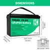 24V 100AH ​​LIFEPO4 Pil Paketi Şarj Edilebilir Derin Döngü Lifepo4 Elektrikli Motosiklet Ev Aletleri Vans Kamyonları için Yerleşik BMS