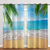 Rideau 2 Pièces/ensemble Palm Beach Tissu Épaissi Fenêtre Nordique Rideaux Occultants Pour Chambre Et Salon