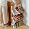 Armoire de rangement pour vêtements, gain de place, empilable, support à chaussures en plastique, support d'armoire à assembler pour la maison