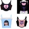 Débardeurs Y2k pour femmes, accessoires, haut court, Bustier à la mode, t-shirt Lolita, débardeur gothique Kawaii