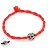 Braccialetti di fascino perle filo nero perline bracciale fatte fatte a mano per la corda rosso fortunato palla per uomini per uomini gioielli da uomo