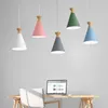 Pendant Lamps Modern Nordic Led Lights Macaron Wood Indoor Chandeliers Home Decor Clothing Kitchen Restaurant Furniture Hanging LampsPendant