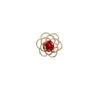 Brooches Pins Simple Red Zircon Crystal Hollow Rose Women Badge Accessories Fashion Collar Lapel Pin Christmas Broche