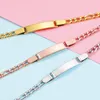 Link Bracelets 5Pcs/Lot Mirror Polished Stainless Steel Strip Charms Children For DIY Women Kids Jewelry Accessories