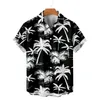 Men's Casual Shirts Hawaiian Shirt Men Coconut Print Short Sleeve Button Fashion Streetwear Sunset Beach Lapel Summer For Clothing