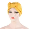 Ethnic Clothing Novelty Bowknot Solid Stretch Muslim Turban India Cap Women Bow Beanie Bonnet Elastic Hair Loss Cancer Chemo Hat