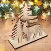 Decorazioni natalizie Babbo Natale Pupazzo di neve Ornamenti Eccellente tavola di betulla durevole e compensato Alce Decorazione da tavolo in legno fai da te