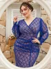 Plus Size Dresses TOLEEN Women Large Maxi Dress 2023 Summer Luxury Chic Elegant Long Sleeve Muslim Evening Party Festival Robe Clothing