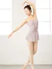 Scene Wear Ballet Training Suit vuxen kvinnlig kjol med trikåpa.