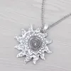 Collane a ciondolo x Benda boho argento tibetano grande fiore solare a spirale su gioielli a catena lunga lagenlook 34 "ciondolo