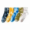 Мужские носки галстуки окрашены в галочку с низким топом моды Pure Cotton Simple Leisure Удобный мягкий износостойкий красочный сюрприз